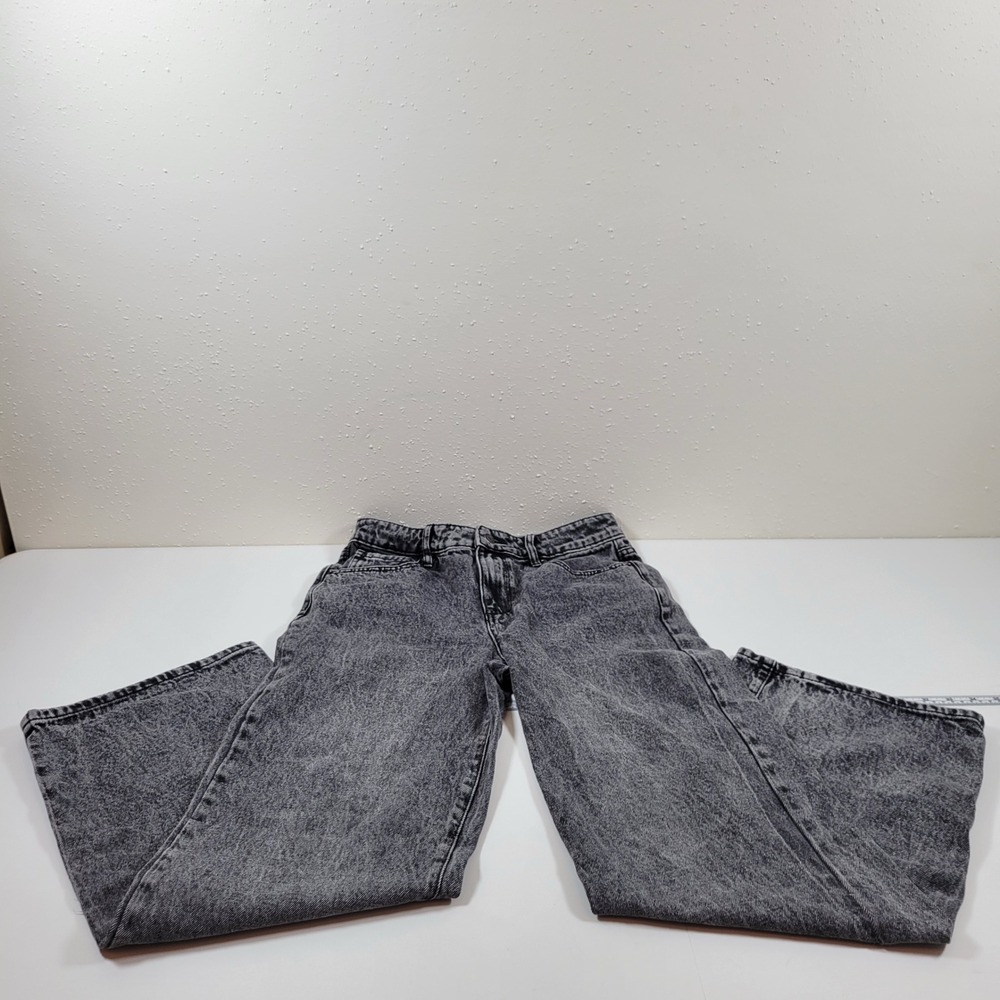 RSQ Baggy Jean Womens 25 Gray Excellent Acid Wash High Rise Wide Leg Denim